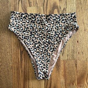 Aerie Leopard Print High-Waisted Cheeky Bottom